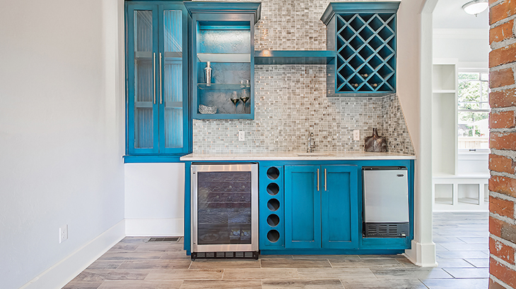 Colored cabinets and upholstery